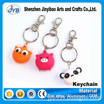 Creative new design pvc keyring lovely custom panda shape animal keychains